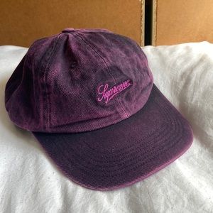 Supreme Purple Flat Brim Hat — “2022 Supreme Washed Twill 6 - Panel Purple”